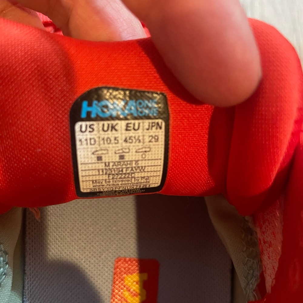 Hoka Men's Athletic Shoes in Red and Orange - Picture 4 of 9